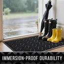 Yimobra Front Door Mat Outdoor Indoor 72x24, All-Season, All-Weather, Heavy Duty Welcome Door Mats Outside Entrance, Non Slip Porch Patio Entrance Mat, Black