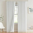 Vision Home White Pinch Pleated Full Blackout Curtains Thermal Insulated Window Curtains 112 inch for Living Room Bedroom Room Darkening Pinch Pleat Drapes with Hooks Back Tab 2 Panel 40" Wx112 L by CozyNest Decor