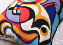 Kandinsky Improvisation Modern Decorative Pillow Cover Black Abstract Toss Pillows Farmhouse Chair Cushion Contemporary Pillow Mid-Century Chair Cushions Hand Embroidered Pillow Wool Size 18x18 by CozyNest Decor
