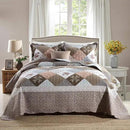NEWLAKE Quilt Bedspread Sets-Checkered Floral Reversible Coverlet Set,Queen Size by CozyNest Decor