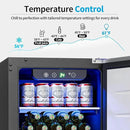 15 Inch Undercounter Beverage Refrigerator - 126 Cans Beverage Fridge with Stainless Steel Door for Beer Wine Soda - Built-in or Freestanding Wine Cooler for Home Kitchen Bar by CozyNest Decor