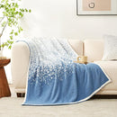 Snuggle Sac Blue Blanket Twin Size for Bed and Sofa, Reversible Super Soft Blankets Warm Cozy Knit Blankets Fuzzy Plush Lightweight for Couch, Picnic, Ombre Blue, 60x80 inches by TinyTreasures Baby Boutique
