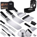 Griddle Accessories Kit for Blackstone Griddle- Stainless Steel Flat Top Grill Tools Set with Spatulas, Basting Cover & Carry Bag - Complete BBQ Cooking Kit for Outdoor, Backyard (Ideal Gift for Men) by GreenHaven Gardens