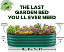 Galvanized Raised Garden Beds Outdoor // 4×2×1 ft (2-Pack) Planter Raised Beds for Gardening, Vegetables, Flowers // Large Metal Garden Box (Dark Green) // Patented Tool-Free Design by GreenHaven Gardens