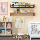 Heimlove 32 Inch Nursery Floating Shelves, Nursery Book Shelves for Wall, Wall Bookshelf for Kids Solid Wood Wall Mounted Shelves for Books,Toys and Decor Storage, Set of 2 by TinyTreasures Baby Boutique