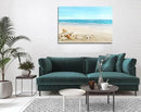 DZL Art S73981 Beach Picture Decor Ocean Painting Canvas Wall Art Prints of Starfish and Seashell on Sandy Seaside Ready to Hang for Living Room Bedroom Office Wall Decor Home Decoration by CozyNest Decor