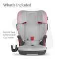 UPPAbaby Alta V2 High Back Booster Seat/Seven-Position, Active Support Headrest for Growing Children/SecureFit Integrated Belt Guide + Positioner/Cup Holder Included/Iris (Grey Mélange/Lavender) by TinyTreasures Baby Boutique