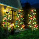 3 Pack Solar Garden Lights, Flower & Insect Metal Solar Stake Light, 23" H Outdoor Statues Figurine Lights for Garden Lawn Patio Yard Decoration by GreenHaven Gardens