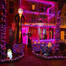 100 LED Halloween Lights Outdoor, 33ft Halloweem String Lights Indoor Clear Wire 8 Modes Waterproof Plug in Twinkle Fairy Lights with Timer Memory for Room Tree Party Decorations, Purple&Orange by GreenHaven Gardens