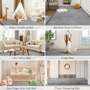 Baby Play Mat 1.2" Thick Memory Foam Nursery Rug Area Rug, 9’2” X 6’7” Yoga Mat Playmat Crawling Mat for Baby,Toddlers, Infants, Kids,Floor Mat Tatami Mat for Living Room with Non-Slip(Grey) by TinyTreasures Baby Boutique