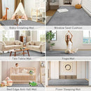 Baby Play Mat for Floor Tummy Time Mat Nursery Rug Muscle Mat Area Rug Playroom Rug Tatami Mat 6'7"x5'11" Memory Foam 1.3" Thick Crawling Mat for Babies,Toddlers, Infants, Kids,Floor Mat(Grey) by CozyNest Decor