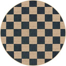 Lahome Checkered 4 ft Easy Jute Round Rug, Washable Small Rugs for Entryway Patio, Farmhouse Non Slip Non Shedding Indoor Outdoor Circle Carpet for Kitchen Porch by CozyNest Decor