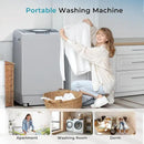 Euhomy 1.59 Cu.Ft. Portable Washing Machine, 11 LBS Capacity, 8 Functions, 8 Water Levels,Full Size Washing Machine with Drain Pump and LED Display for Apartments, RVs, Homes, Gray by CozyNest Decor