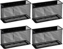 Wire Mesh Storage Baskets Organizer Black Magnetic Basket with 5 Strong Magnets, Magnetic Organizer Holder for Refrigerator Locker Whiteboard Office,Home 6.29'' × 2.28'' × 3.54''，4 Pack by CozyNest Decor
