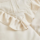 Tufted Ruffle Crib Bedding Set 3 Pieces Baby Boho Quilted Comforter with Fitted Sheet and Bed Skirt - Cute Ruffled Shabby Chic Baby Bedding Soft Blanket Design Cream White by TinyTreasures Baby Boutique