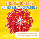 Strictly Briks Classic Bricks Starter Kit, Red, 96 Pieces, 2x4 Studs, Building Creative Play Set for Ages 3 and Up, 100% Compatible with All Major Brick Brands by TinyTreasures Baby Boutique