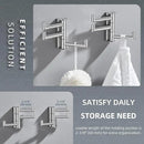 Angle Simple Swivel Towel Hooks for Bathroom, SUS 304 Stainless Steel Foldable 3 Arms Hand Towel Holder, Coat Wall Hooks, Polished Chrome, 2 Pack by CozyNest Decor