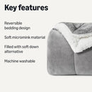 Amazon Basics Reversible Sherpa Throw Blanket, Dark Gray, 50"x60" by CozyNest Decor