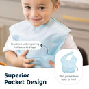 Tiny Twinkle Mess Proof Baby Bibs for Eating - Waterproof, Wipeable Bibs - Toddler Bibs - Travel Friendly - PFAS, PVC, BPA, Phthalate Free - Baby Food Bibs(3 Pack, Space) by TinyTreasures Baby Boutique