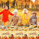 2 Pack Happy Thanksgiving Tablecloth - Fall Thanksgiving Turkey Table cloths, Disposable Plastic Rectangle Autumn Pumpkin Maple Leaf Table Cover for Thanks Giving Tables Decor Party Supplies,108x54In by CozyNest Decor