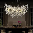 Modern Crystal Silver Chandelier, 36" Large Rectangular Oval Tree Branch Crystal Chandeliers for Dining Room,16-Light Flush Mount K9 Crystal Chandeliers, for Kitchen Island,Dining Room by CozyNest Decor