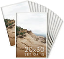 Haus and Hues 20x30 White Oak Wood Picture Frames Set of 15 - Premium Bulk Picture Frames 20x30 Bundle - Elegant Gallery Wall Frame Set for Posters, Art Display - Ideal for Wall Decor in Home & Office by CozyNest Decor