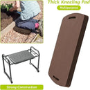 ikkle Garden Kneeler and Seat Gardening Stool Kneeler Folding Gardening Bench with Thicker Detachable Kneeling Pad and Tool Store Pouches (Brown) by GreenHaven Gardens