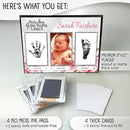 Baby Hand and Footprint Kit with Photo & Birth Details, Inkless Hand and Footprint Kit, Newborn Keepsake Plaque, Baby Shower Gifts (STYLE 1 (Fully Personalized) (Welcome To The World - Baby Girl)) by TinyTreasures Baby Boutique