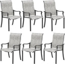 UDPATIO Patio Dining Chairs Set of 6, High Back Wide Seat Outdoor Furniture Chairs with All Weather Breathable Textilene, for Lawn Garden Backyard Deck, Grey White by GreenHaven Gardens