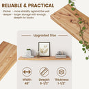 Rustic Elm Wood Floating Shelf for Wall, Live Edge 48"W x 9.2"D x 1.4"H, 1 Pack with Invisible Bracket, Large Wall Mounted Storage Shelf for Living Room Bedroom Kitchen Bathroom Decor, Natural Finish by TinyTreasures Baby Boutique