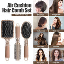 NVTED Hair Brush Set with Detangling Nylon Pins Massage Paddle Brush Cushion Hair Combs Hair Dryer Brush for Women Men Kids Girls (GOLD) by TinyTreasures Baby Boutique
