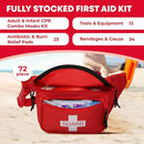 Ever Ready First Aid, Fanny Pack/Hip Pack, Fully Stocked First Aid Kit with Adult & Infant CPR Combo Masks (72 Piece Set) by TinyTreasures Baby Boutique