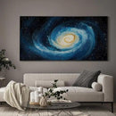 SIGNWIN 36"x72" Extra Large Framed Wall Art Spiral Galaxy Vivid Blue and Yellow Cosmic Space Illustration for Home Living Room Bedroom Decor (Frame Assembly Required) by CozyNest Decor