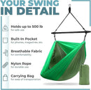 Sorbus Hanging Hammock Chair - Tree Pod Sensory Swing - Outdoor Camping Cacoon Chair - Collapsible and Lightweight Swings - Swinging Rocker Chairs for Camp, Travel, Hiking, Tent, Porch (500 lb Max) by GreenHaven Gardens