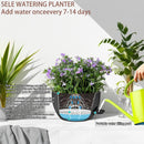 2 Pack 12 Inch Large Hanging Planters with Chains Self Watering Black Plastic Hanging Pots for Indoor Outdoor Plants, Garden Porch Home Decor，Black by GreenHaven Gardens