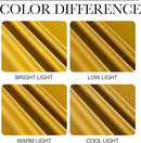 NICETOWN Room Darkening Gold Curtains 63 inch Length 2 Panels - Grommet Top Sound Reduction Privacy Faux Silk Satin Thermal Drapes for Bedroom/Living Room, W52 x L63 by TinyTreasures Baby Boutique