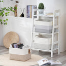COMFY-HOMI 3-Pack Cotton Rope Woven Basket with Handles for Shelves, Books, Toys, Cloth Storage|Towel Storage|Nursery Baby Basket - 13.5" x 11" x 9.5" for Living Room (White/Brown) by TinyTreasures Baby Boutique