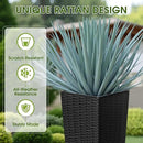 Devoko Resin Tall Planters for Outdoor Plants Set of 2, Large Taper Outdoor Planter Pots with 4 Drainage Holes, Flower Pots Modern Decor for Porch, Patio, Backyard, Home Garden (Black, 24") by CozyNest Decor