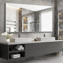 36x60inch Brushed Nickel Bathroom Mirror, Silver Rectangle Mirror with Frame, Large Rectangular Wall Mirrors for Bathroom, Living Roomm, Hair Salon, Big Mirror Hang Horizontal/Vertical by CozyNest Decor