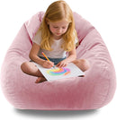 3FT Memory Foam Bean Bag Chairs for Teens or Kids with Filling Bean Bag Sofa with Handle Super Soft Washable Corduroy Fabric Lazy Sofa 3 Foot Pink by TinyTreasures Baby Boutique