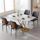 BV Dining Chairs Set of 6, PU Leather Armless Kitchen Chair in Modern Walnut Style, Mid Century Bentwood Side Chair with Metal Legs, Retro Accent Guest Chair for Kitchen Dining Room(Black) by CozyNest Decor