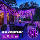 JMEXSUSS Purple Christmas Icicle Lights, 38.8 FT 400 LED Purple Icicle Lights Outdoor Waterproof, 8 Modes Purple Christmas Lights with 80 Drops Plug in for House Christmas Party Decorations by GreenHaven Gardens