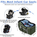 Infant Car Seat Travel Bag for Airplane Compatible with All Nuna Pipa Car Seat and Base,Chicco KeyFit 30 and Base, Padded Car Seat Bags for Air Travel,Car Seat Gate Check Bag with Side Pocket, Green by TinyTreasures Baby Boutique