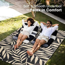 OLANLY Waterproof Outdoor Rug 5x8 ft, Reversible Outdoor Plastic Straw Rug with Leaf Pattern, RV Mat, Indoor Outdoor Carpet for Patio, Camping, Balcony, Deck, Backyard, Black & Beige by CozyNest Decor
