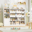 Toy Storage Organizer, 55” Wide Toy Organizers and Storage with 8 Storage Cubbies & 6 Toy Bins, Large Toy Box with Bookshelf, Playroom Storage for Playroom, White by CozyNest Decor