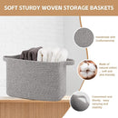 OIAHOMY Storage Basket, Woven Baskets for Storage, Cotton Rope Basket for toys,Towel Baskets for Bathroom - Pack of 3, Light Grey by TinyTreasures Baby Boutique