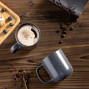 AmorArc 14oz Coffee Mugs Set of 6, Ceramic Coffee Mugs with Large Handle & Wavy Rim for Latte/Hot Cocoa/Tea, Stylish Coffee Cups for Men Women. Oven,Dishwasher&Microwave Safe, Dark Gray by CozyNest Decor