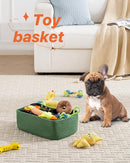 Small Woven Basket, 13.5 x 9.5 x 5 Inches, Storage Basket for Organizing, Cute Small Rope Shelf Closet Cube Storage Bins Baskets for Shelves, Dog Toy Gift Baskets Empty, 3 Pack, Green by TinyTreasures Baby Boutique