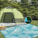 Pauwer Waterproof Outdoor Rug 9x12, Reversible Plastic Straw Patio Camping Rug, Indoor Outdoor RV Mat Carpet for Deck, Camper, Porch, Balcony, Backyard, Picnic, Leaf Teal by GreenHaven Gardens
