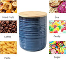Hasense Ceramic Canister with Airtight Lid for Kitchen Counter, 80 Ounce Large Ceramic Food Storage Jar with Seal Ring for Serving Flour, Grain, Cereal, Pasta, Coffee, Sugar, Tea and Spice, Blue by CozyNest Decor